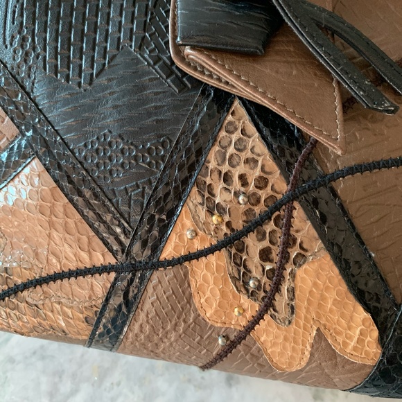 ❌Sold Vintage 80s Clemente Patchwork Snake Purse - Picture 6 of 13
